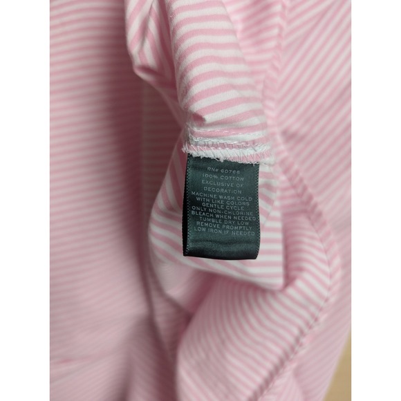 Lauren Ralph Lauren Classic Traditional Pink White Striped Cotton Sleep Dress - Picture 3 of 9